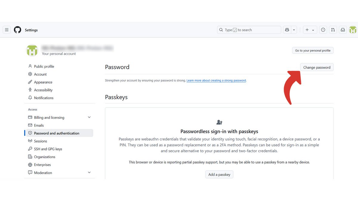 GitHub changement de mot de passe © Pascale Duc pour Clubic