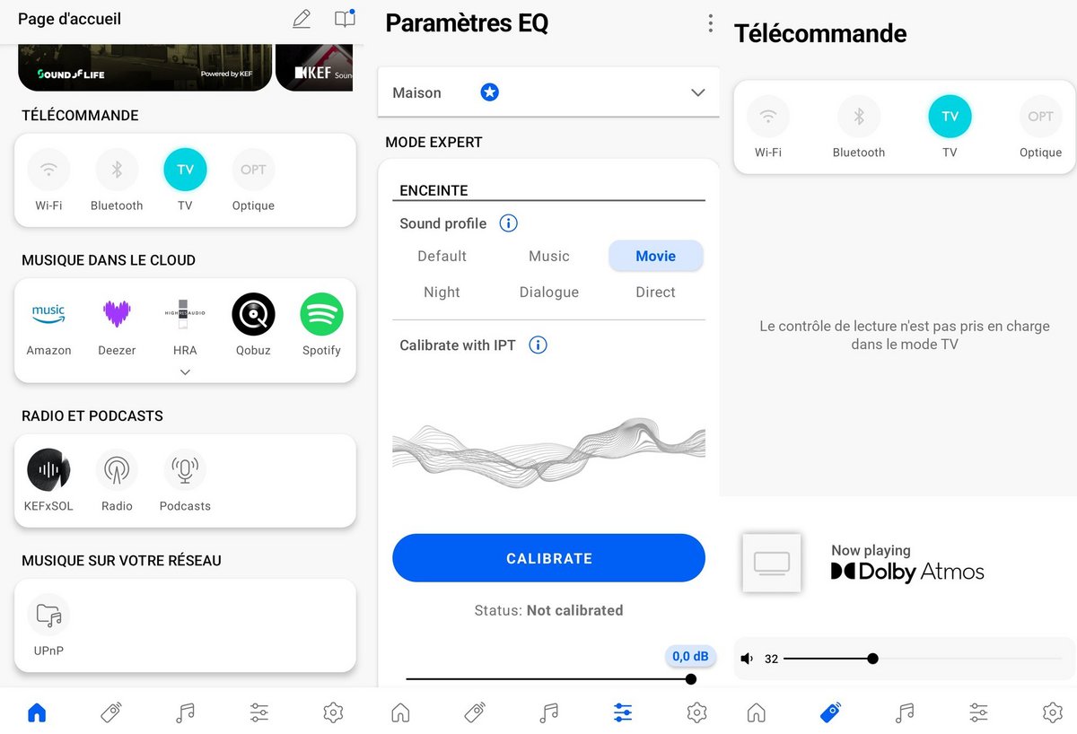 Compatible avec la plateforme W2, cette barre d'intègre très bien avec l'application Kef Connect.