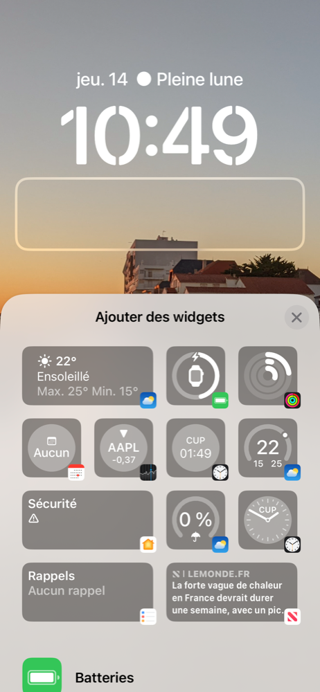 iOS 16 Personnalisation