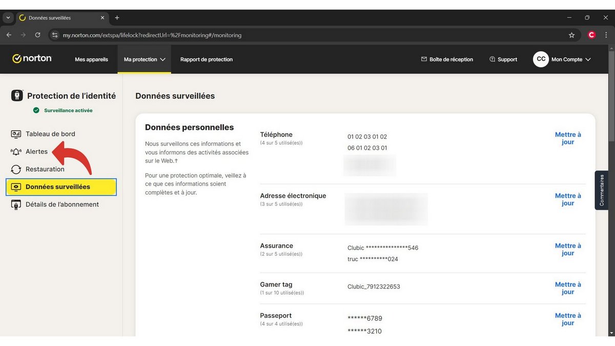 Contrôlez les alertes générées par le dispositif de surveillance des fuites de données sur le Dark Web © Clubic