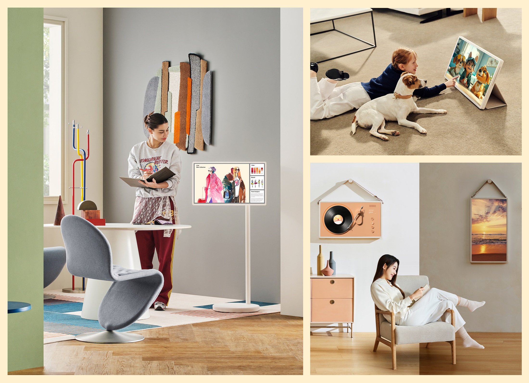 Un écran mobile qui, à défaut d'avoir une fiche technique à paillettes, fonctionne vraiment comme sur des roulettes. ©LG