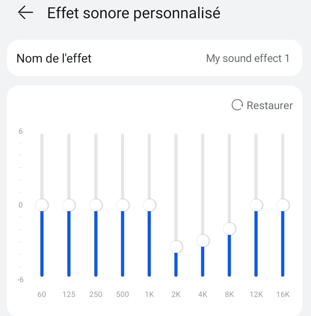 À défaut de faire revenir la signature à un certain équilibre, le très bon égaliseur permet de corriger le pire © Huawei