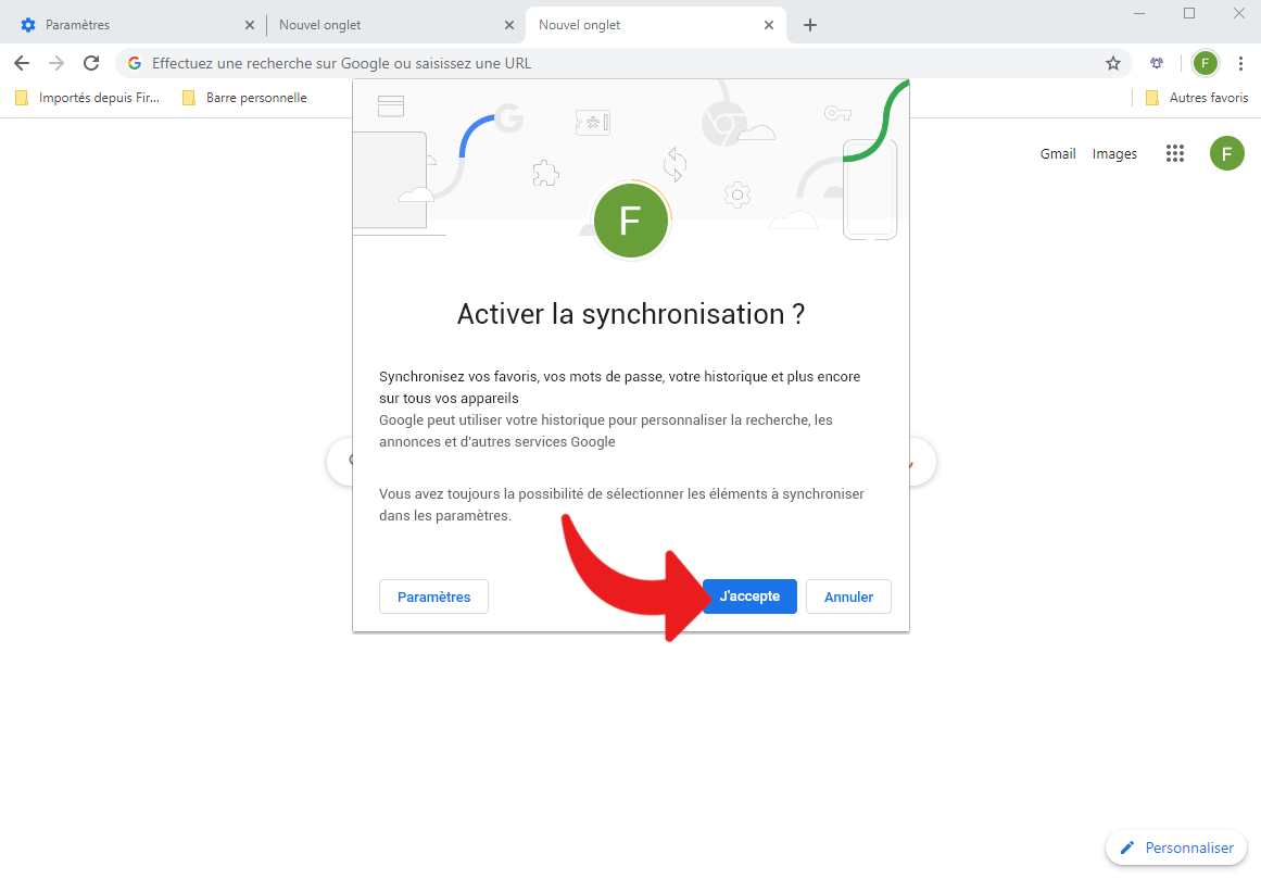 Chrome synchroniser extensions