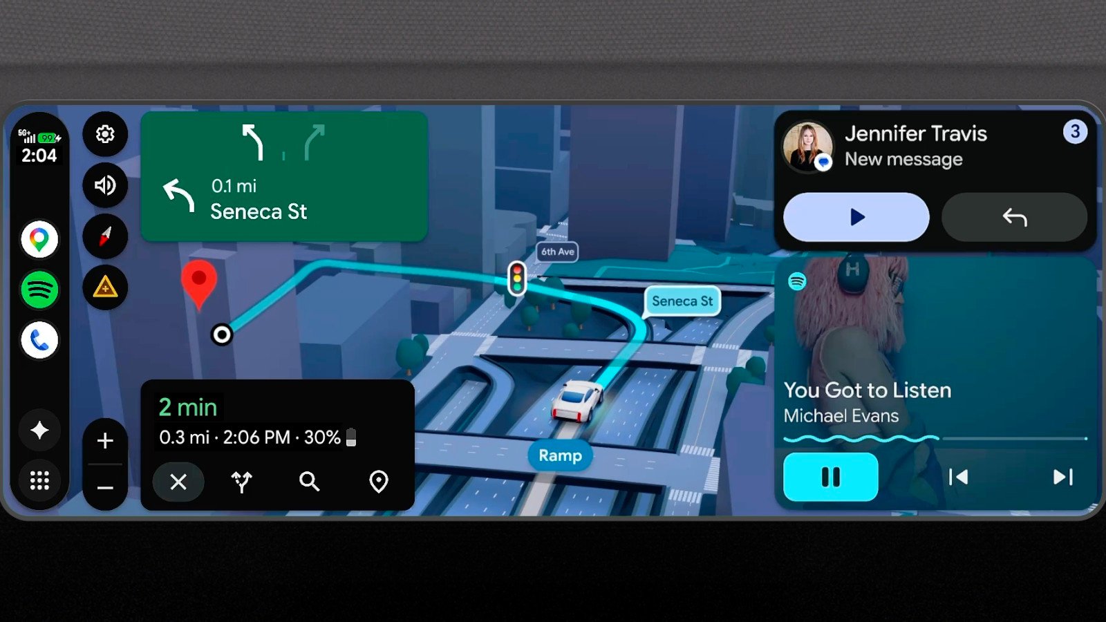 Android Auto va bénéficier d'un relooking en profondeur. ©Google