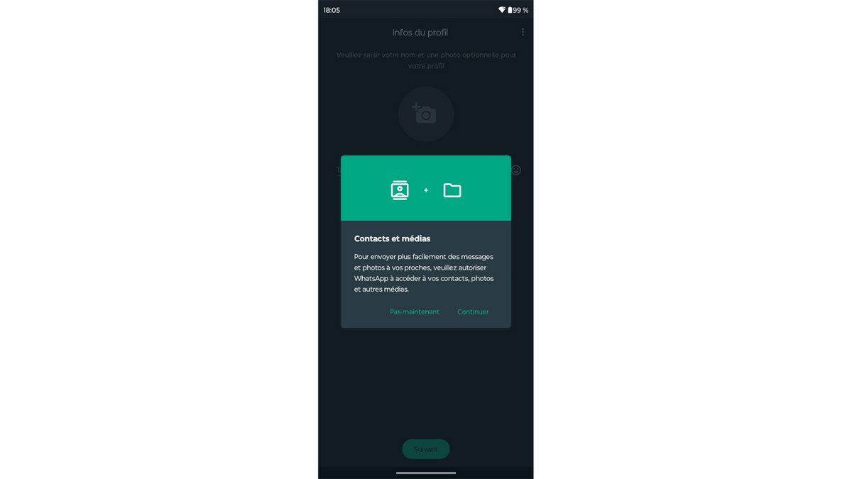 WhatsApp vous prévient des accès dont il aura besoin pour fonctionner © Axel Reghis pour Clubic