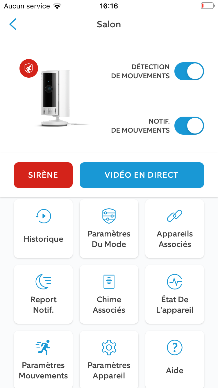 Ring Indoor Cam App Réglages