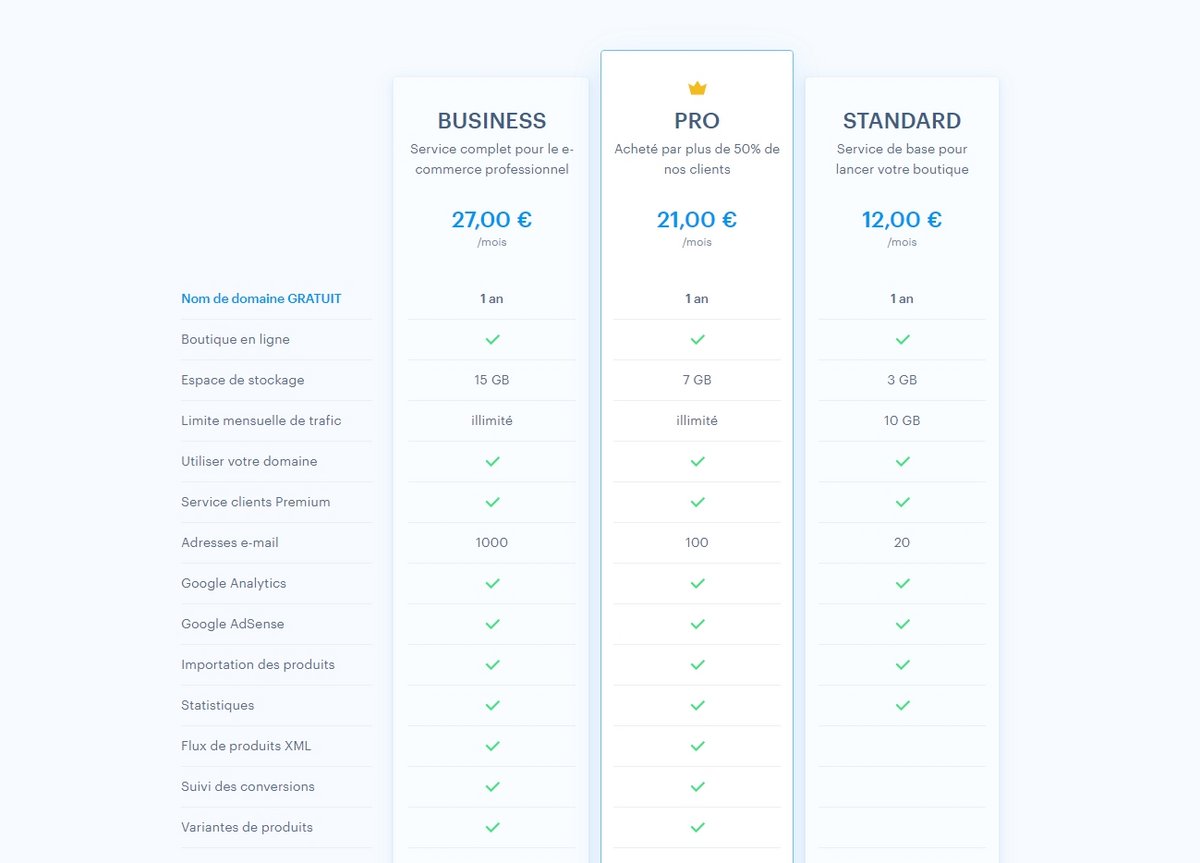 Webnode forfaits pro