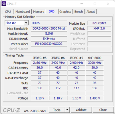 Trident Z5 RGB DDR5-6000 CL30 (64 Go)