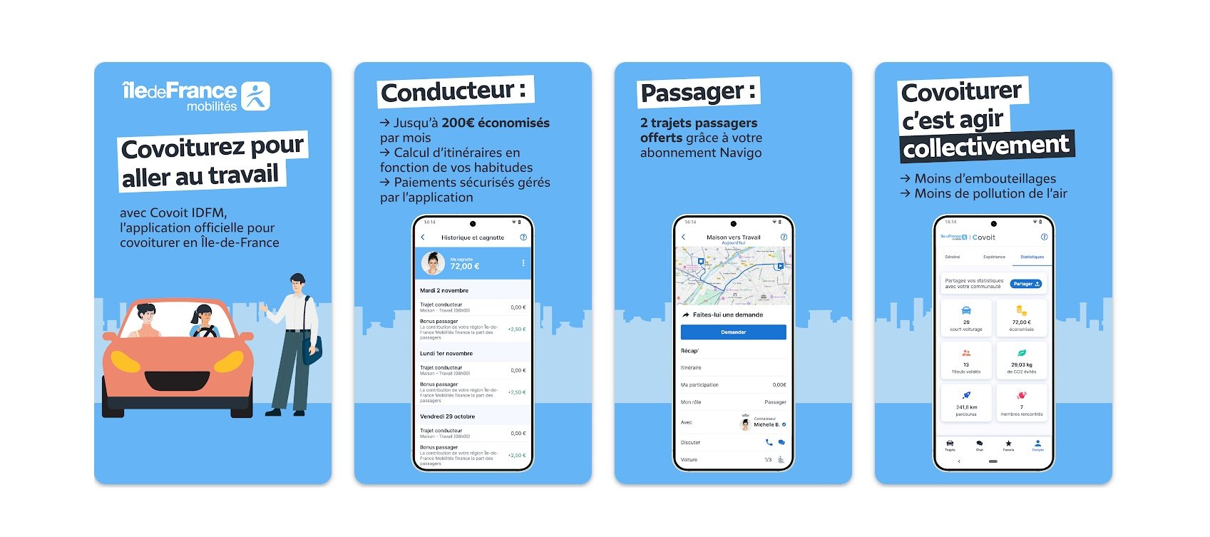 Covoit IDFM interface © Île-de-France Mobilités