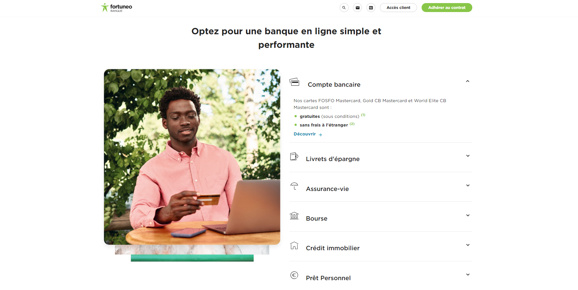 Présentation des services bancaires Fortuneo © Fortuneo / Arkea Direct Bank