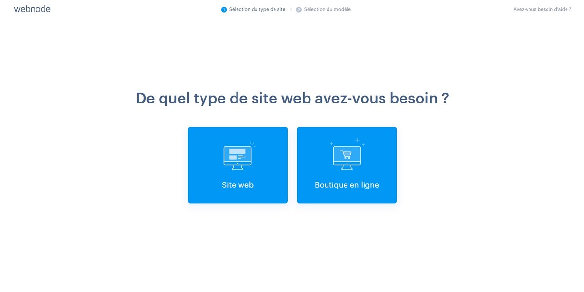 Webnode création de site web