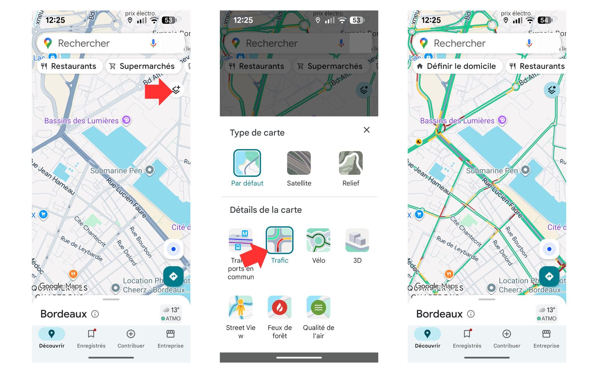 Affichez le trafic. ©Google