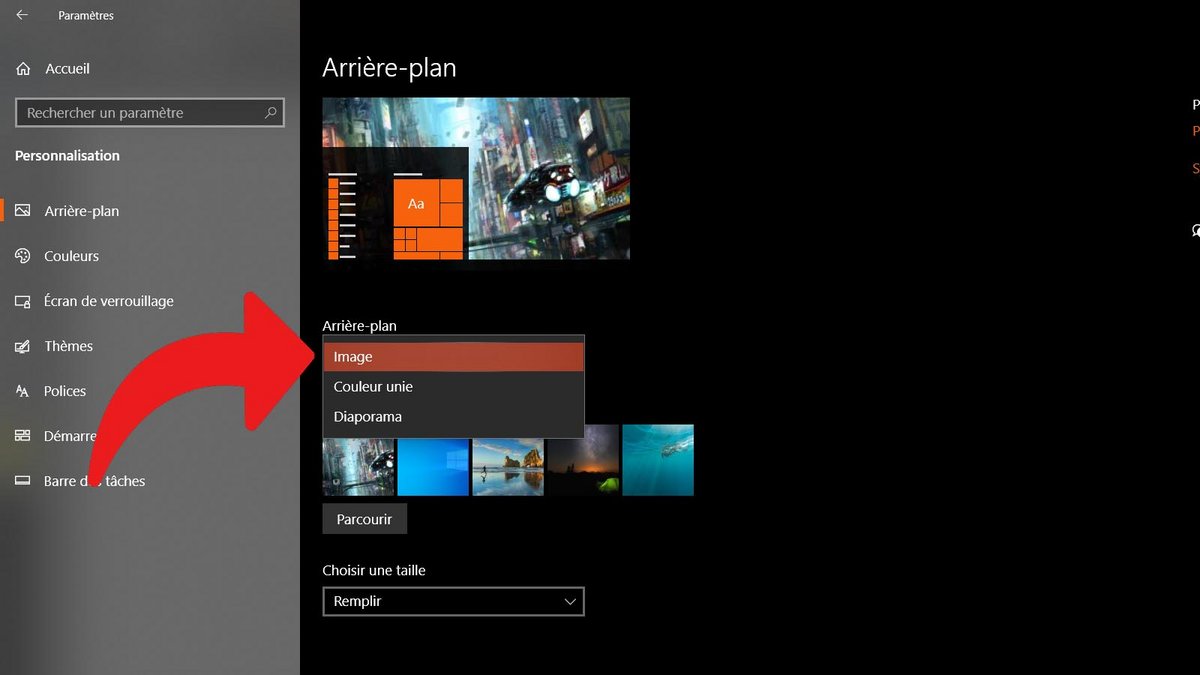 Windows 10 changer fond d'écran