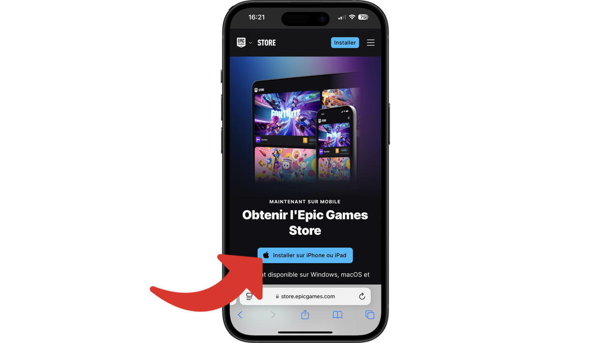 Demander l'installation de l'Epic Games Store sur l'iPhone ou l'iPad © Clubic
