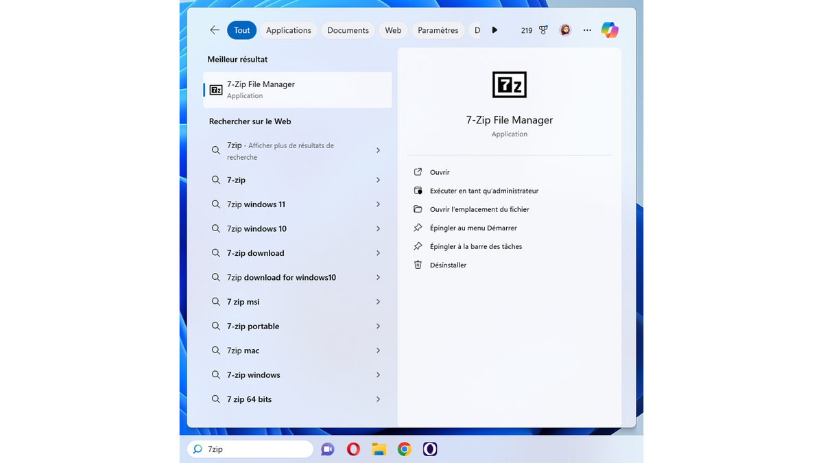 Ouvrir 7-Zip File Manager © Clubic