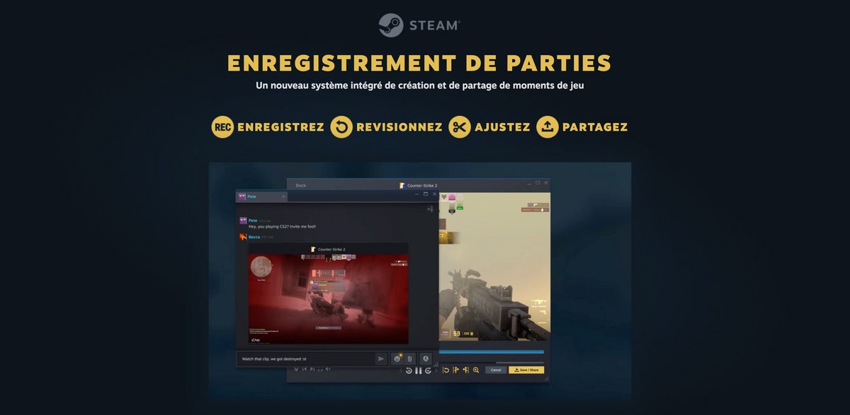 Enregistrez, éditez et partagez vos enregistrements de parties  © Valve / Steam