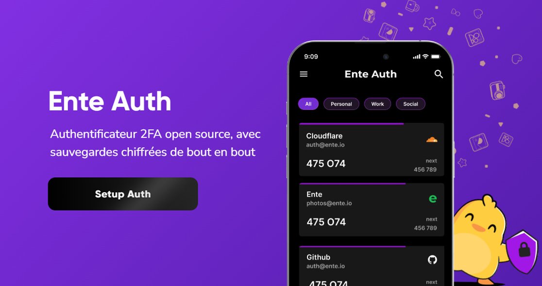 Ente Auth : un authentificateur 2FA open source, avec sauvegardes chiffrées de bout en bout - © Ente Auth