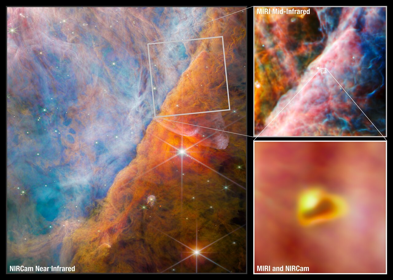 Notez bien, ce n'est pas non plus le système planétaire qui sautait aux yeux © ESA / Webb, NASA, CSA, M. Zamani (ESA/Webb), the PDRs4All ERS Team