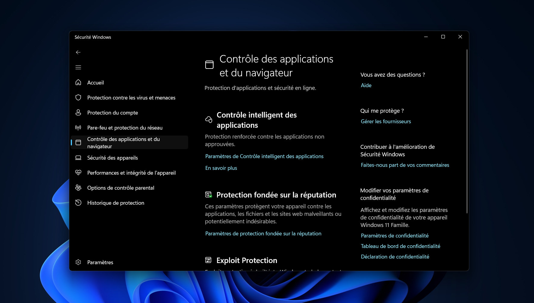 Windows 11 fait enfin sauter cette contrainte qui bloquait l’accès à sa protection contre les applis douteuses. © Clubic