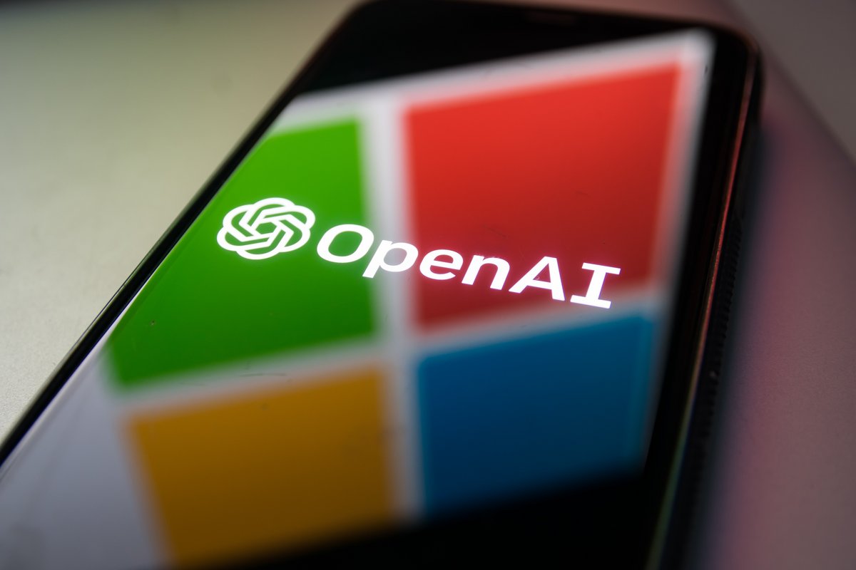 Les logos d'OpenAI et de Microsoft. © Camilo Concha / Shutterstock