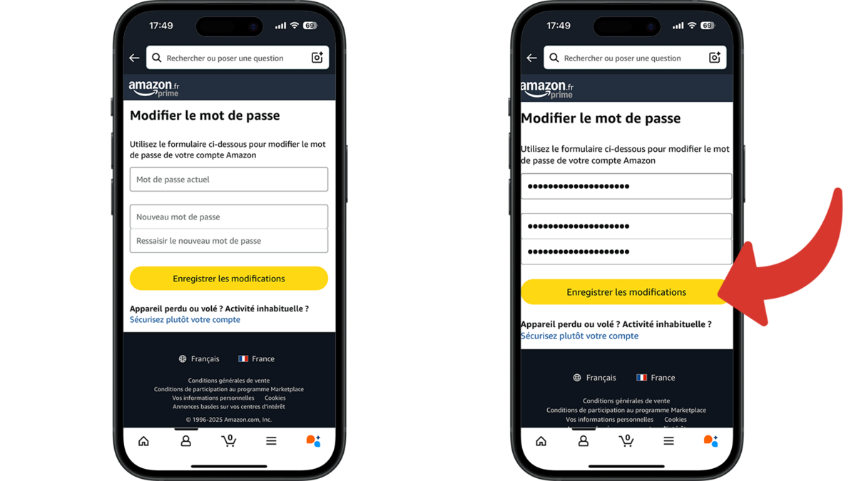 Modifier le mot de passe Amazon © Clubic