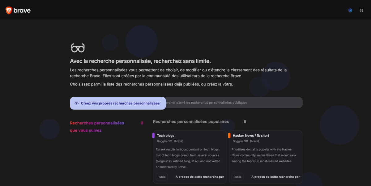 Brave Search Goggles