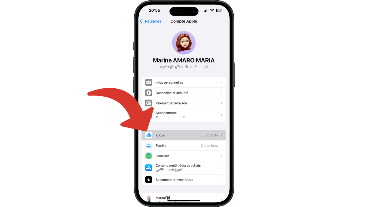 Ouvrir les réglages iCloud © Clubic