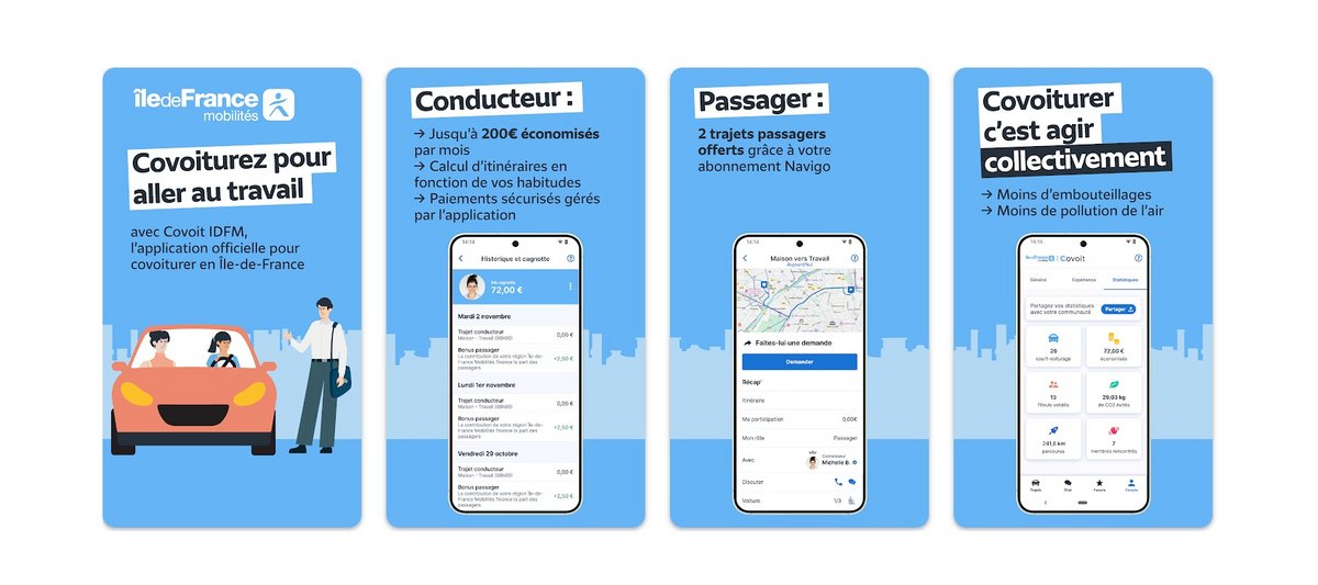 Covoit IDFM interface © Île-de-France Mobilités