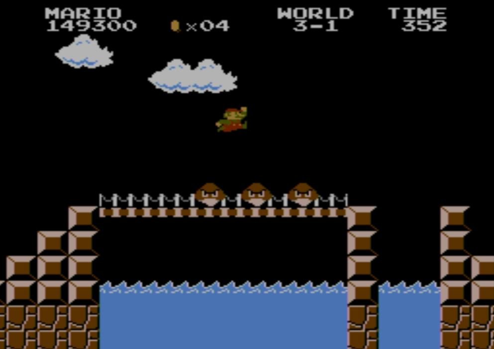 Le niveau 3-1, premier niveau "nocturne" de Super Mario Bros. ©Nintendo