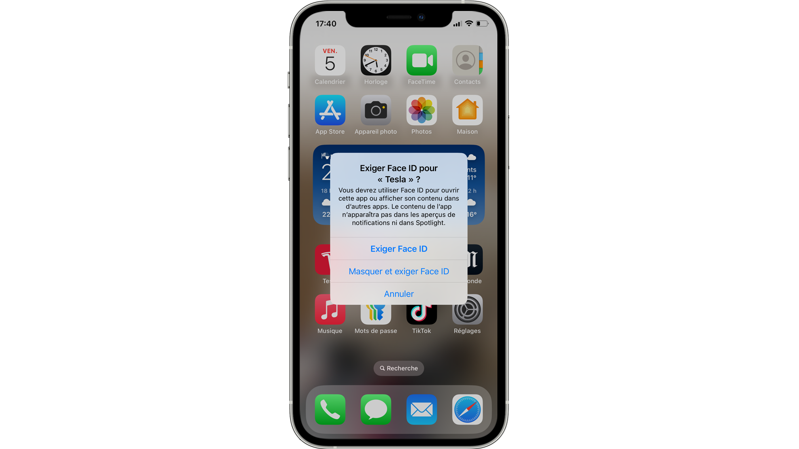 Choisir entre uniquement verrouiller l'app ou aussi la masquer © Clubic