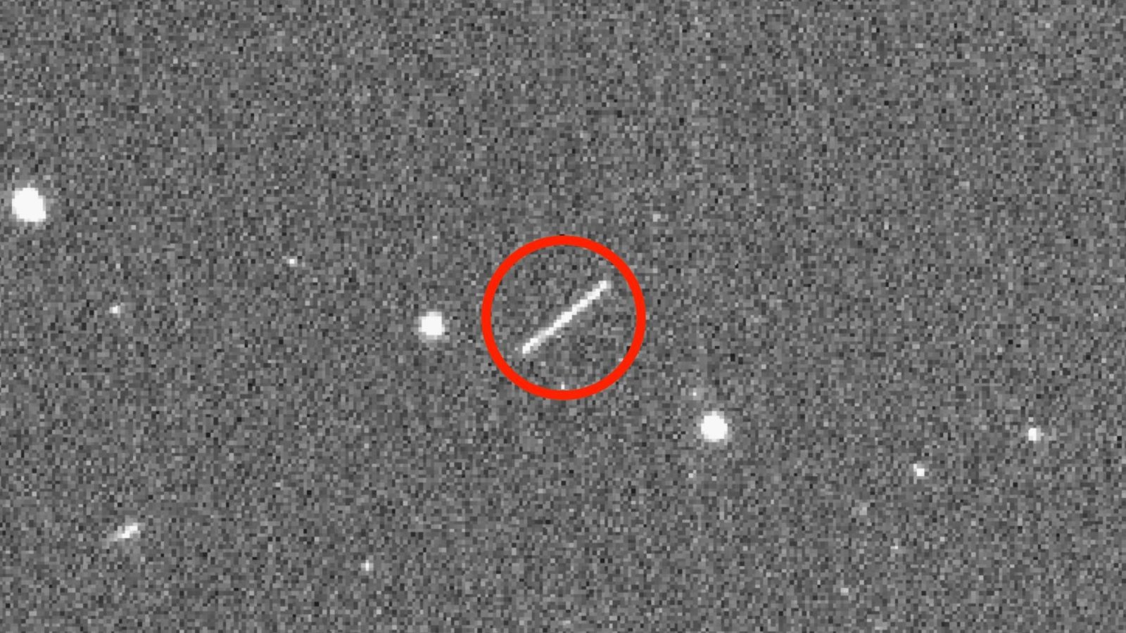 Image de l'astéroïde captée par la  caméra à grand champ du Zwicky Transient Facility (© ZTF/Caltech Optical Observatories)
