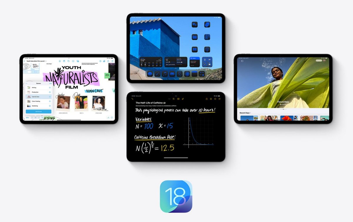 Le nouvel iPadOS 18 a été lancé en même temps que iOS 18 © Apple