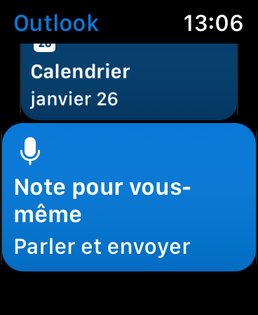 Sélec Apple Watch Outlook