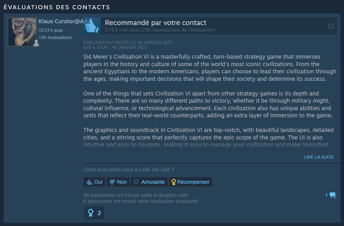 Même un avis aussi complet que celui-ci manque de quelques informations techniques. ©Nerces pour Clubic