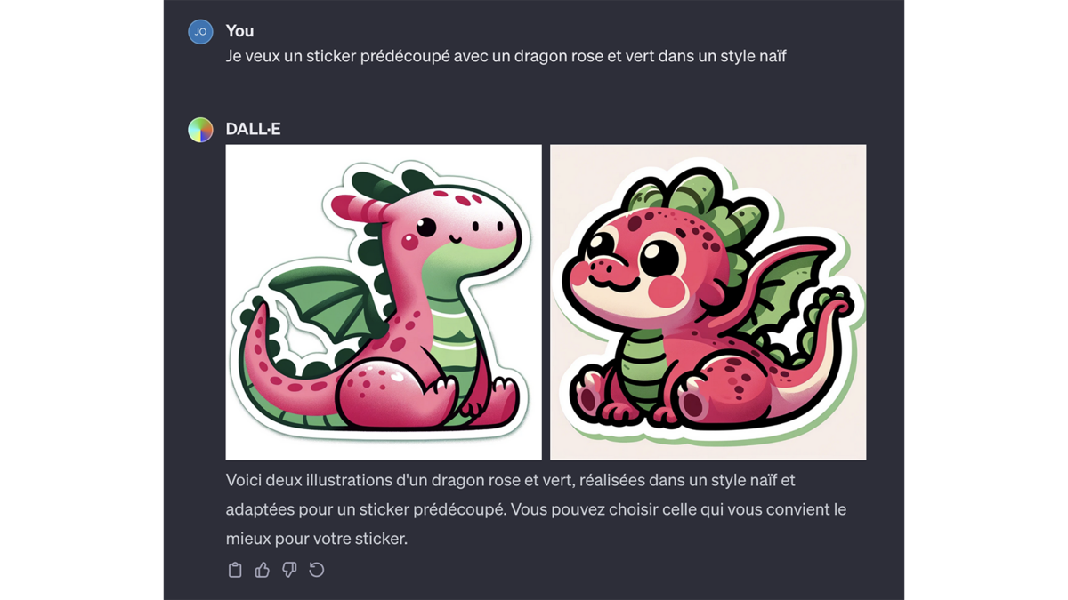 Images de stickers prédécoupés générées avec DALL·E 3