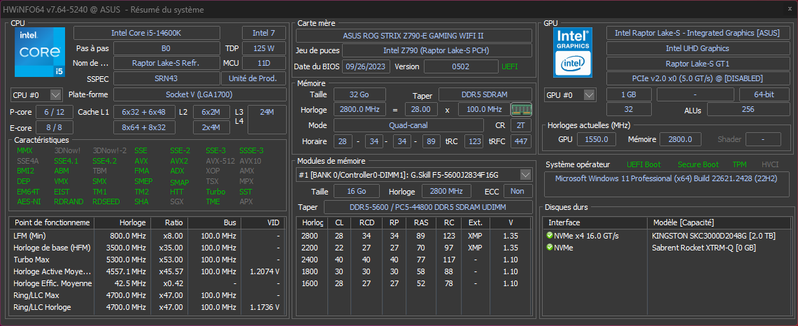 HWInfo renseigne sur les caractéristiques de notre CPU © Nerces pour Clubic