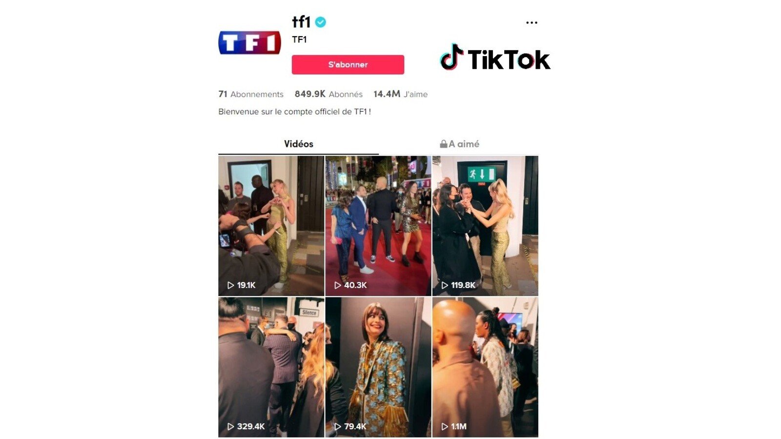 Les chaînes de télévision sont aussi sur TikTok (© Capture d'écran Clubic)