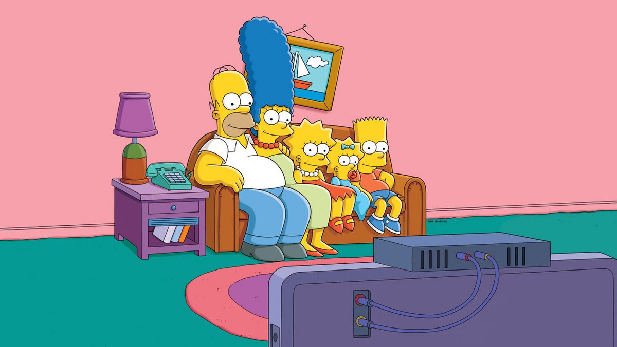 La famille des Simpson assises face à la télévision