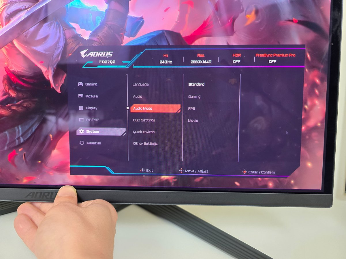 Test Gigabyte AORUS FO27Q2