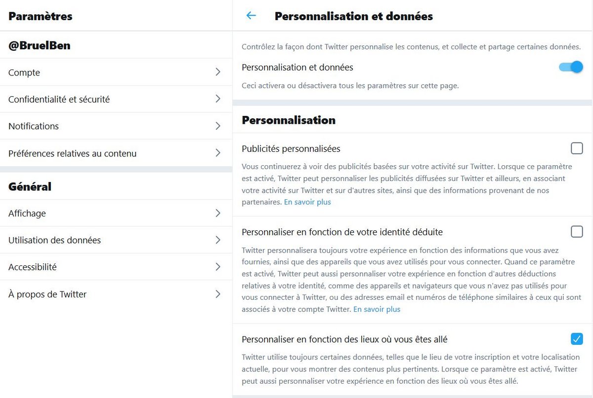 Donnees personnalisation
