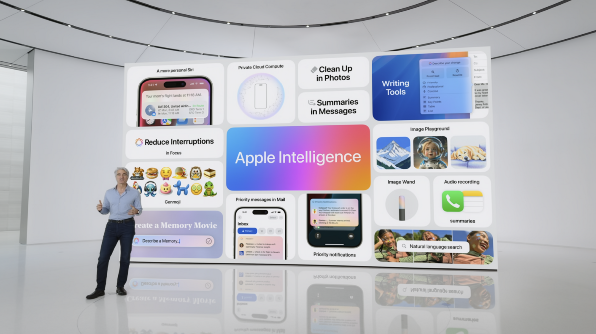 Outre iOS 18, Apple Intelligence sera aussi déployée dans macOS Sequoia et iPadOS 16 © Apple