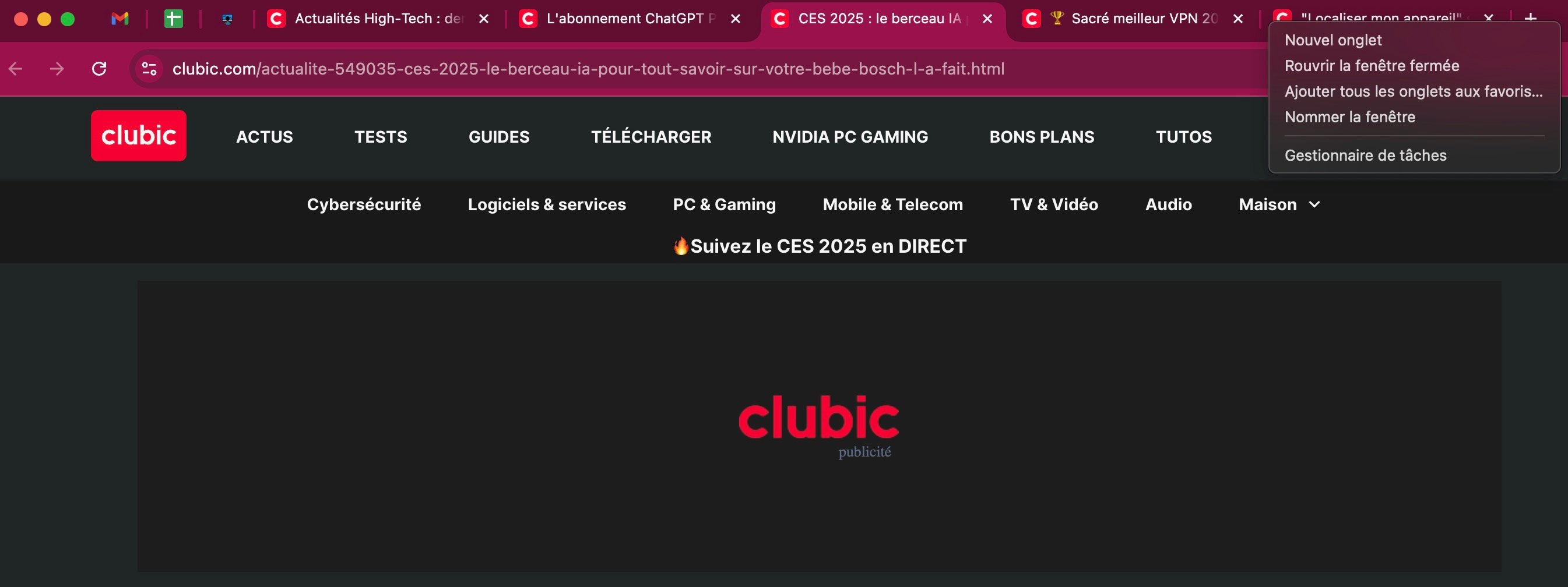 Sauvegardez vos onglets © Google