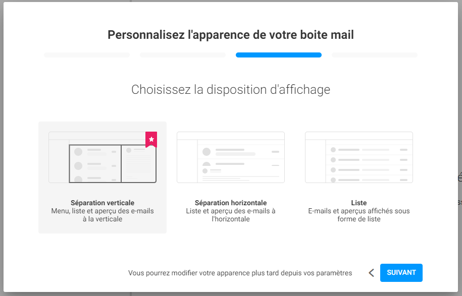 Infomaniak Mail - Options d'affichage des courriels