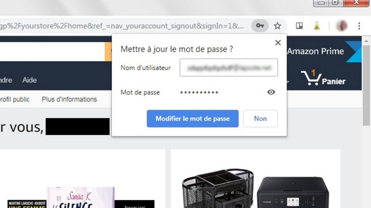 Modifier un mot de passe enregistré sur Google Chrome (étape 1)