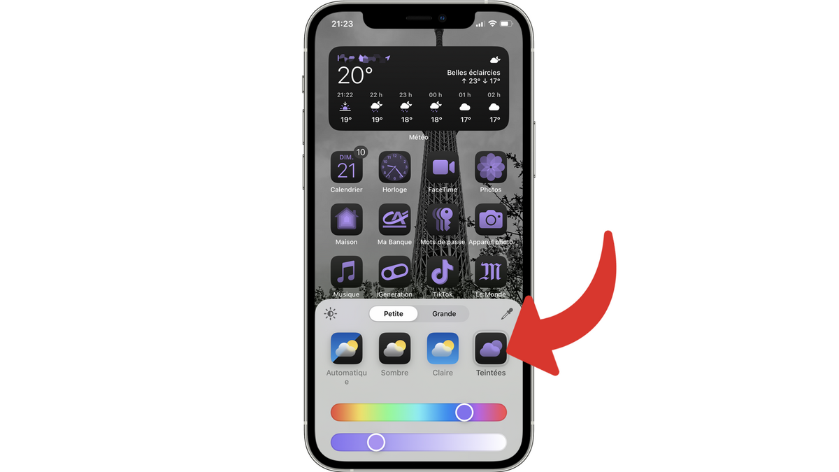 Teinter les icônes de l'écran d'accueil de l'iPhone d'iOS 18 © Clubic