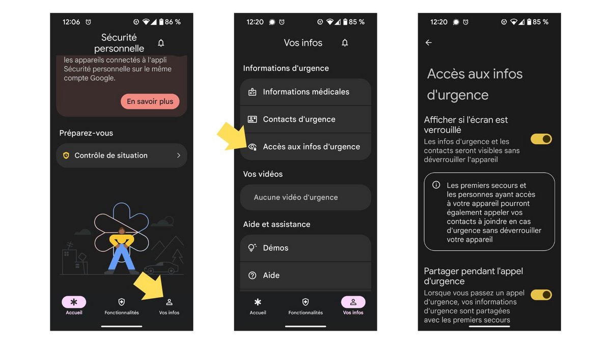 Donnez accès aux infos d'urgence. ©Mia Ogouchi pour Clubic