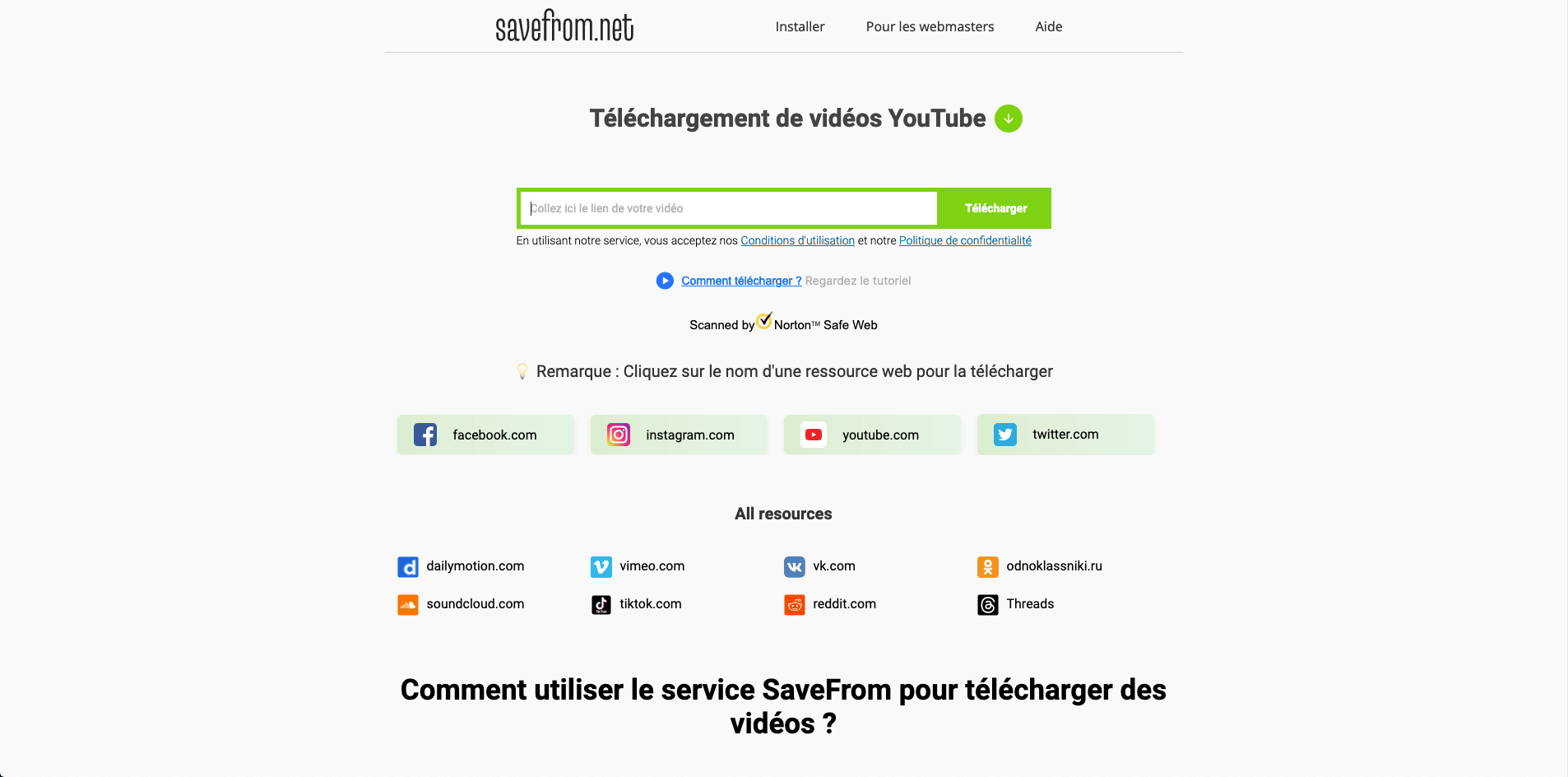 savefrom accueil