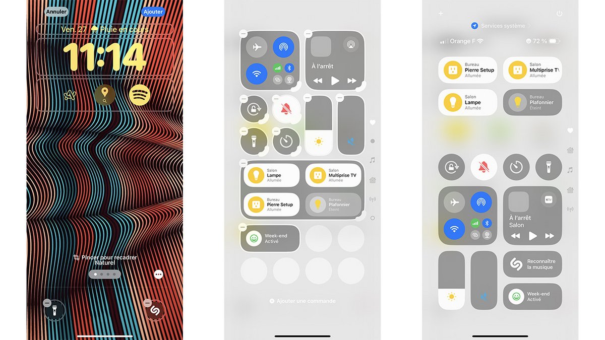 iOS 18 permet notamment de personnaliser le centre de contrôle  © Pierre Crochart pour Clubic