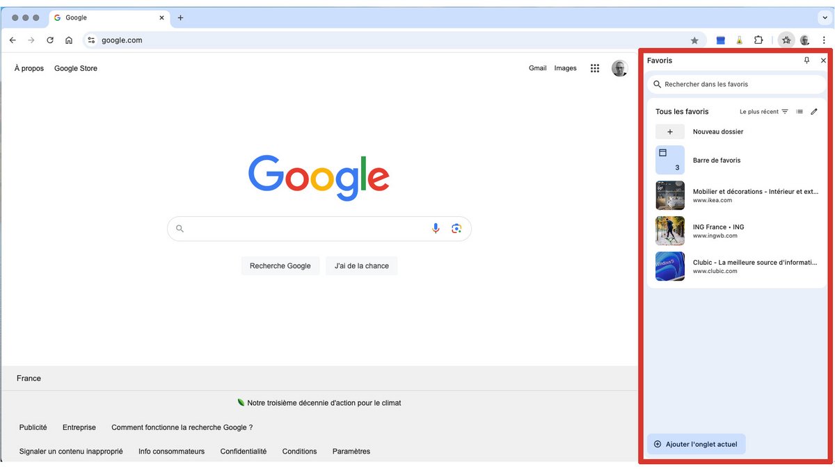 Favoris dans Chrome © Pascale Duc pour Clubic