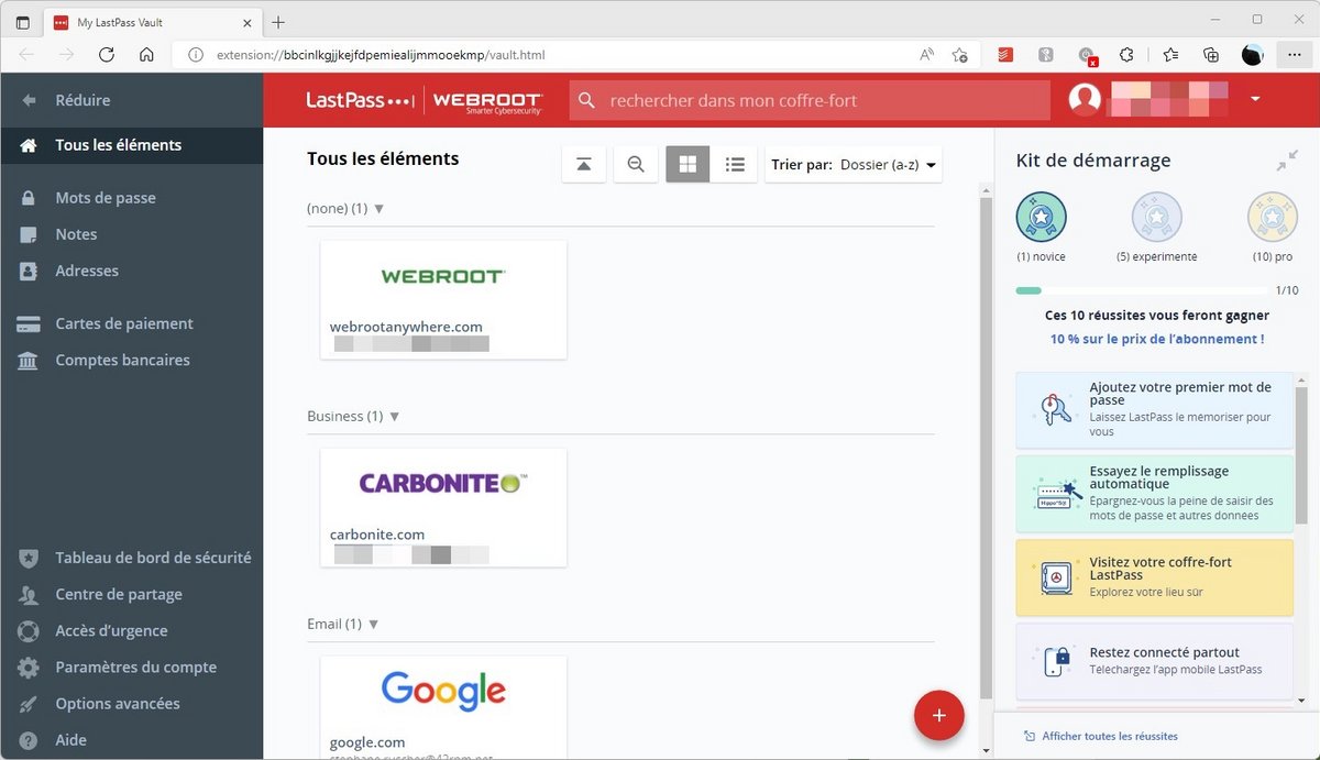 Webroot - Le gestionnaire LastPass